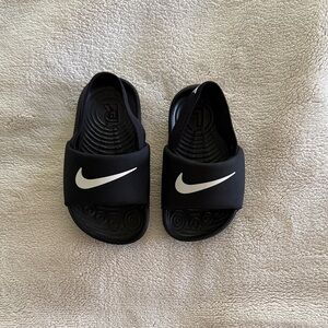 Nike Black and White Slide Sandals